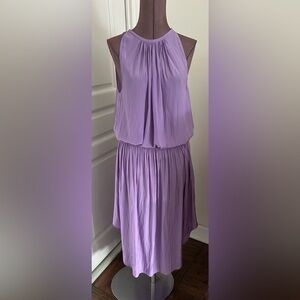 RAMY BROOK Lavender Audrey Sleevless Halter Drop Waist MIDI Cocktail Dress.